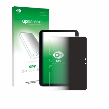Face avant d’un emballage produit avec le logo de la marque upscreen. À côté, l’appareil Samsung Galaxy Tab Active 5 Pro (port