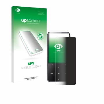 Face avant d’un emballage produit avec le logo de la marque upscreen. À côté, l’appareil AGPtek M3 est représenté avec la prot