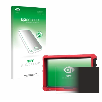 Face avant d’un emballage produit avec le logo de la marque upscreen. À côté, l’appareil Lilliput A7s 7