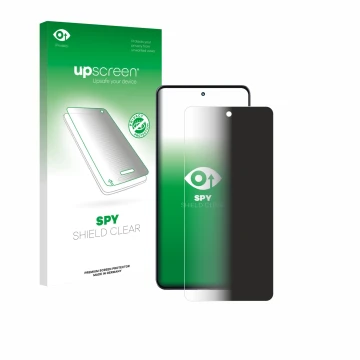 Face avant d’un emballage produit avec le logo de la marque upscreen. À côté, l’appareil Motorola Moto G86 est représenté avec