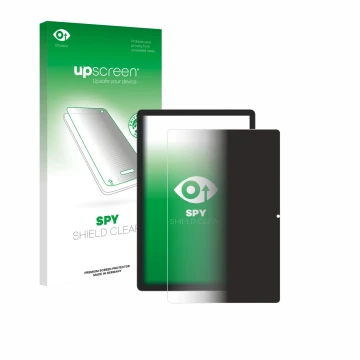 Face avant d’un emballage produit avec le logo de la marque upscreen. À côté, l’appareil Doogee Tab E3 Pro 13 est représenté a