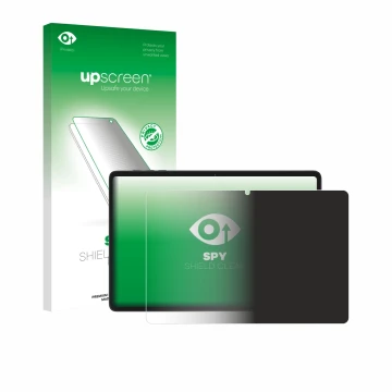 Face avant d’un emballage produit avec le logo de la marque upscreen. À côté, l’appareil Tabwee RM2025 10.1