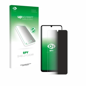 Face avant d’un emballage produit avec le logo de la marque upscreen. À côté, l’appareil Doogee Note 59 Pro Plus est représent