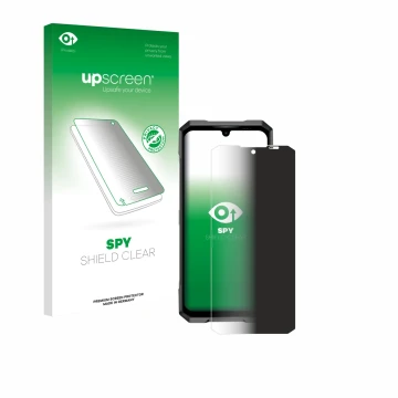 Face avant d’un emballage produit avec le logo de la marque upscreen. À côté, l’appareil Doogee Blade GT Play est représenté a