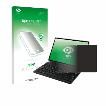 Face avant d’un emballage produit avec le logo de la marque upscreen. À côté, l’appareil Tabwee T90 est représenté avec la pro