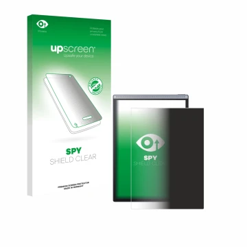 Face avant d’un emballage produit avec le logo de la marque upscreen. À côté, l’appareil iflytek Ainote Air 2 est représenté a