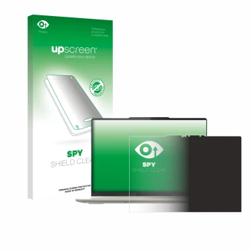 Face avant d’un emballage produit avec le logo de la marque upscreen. À côté, l’appareil Lenovo Yoga 7 2-in-1 Gen 10 14