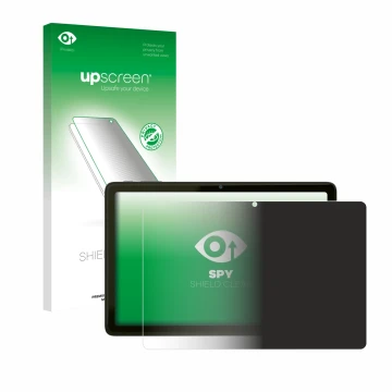 Face avant d’un emballage produit avec le logo de la marque upscreen. À côté, l’appareil VALE Tablet V10A est représenté avec 