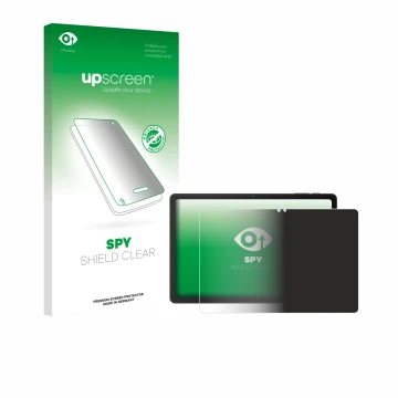 Face avant d’un emballage produit avec le logo de la marque upscreen. À côté, l’appareil VALE Tablet V11E LTE est représenté a