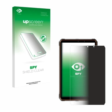 Face avant d’un emballage produit avec le logo de la marque upscreen. À côté, l’appareil Blackview Active 5 est représenté ave