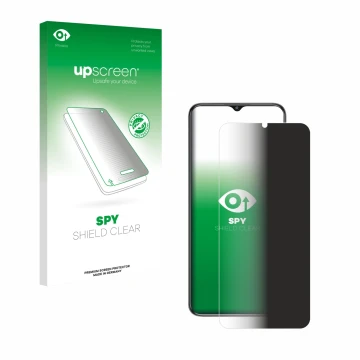 Face avant d’un emballage produit avec le logo de la marque upscreen. À côté, l’appareil Oukitel C1 est représenté avec la pro