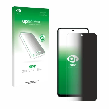 Face avant d’un emballage produit avec le logo de la marque upscreen. À côté, l’appareil Honor X7d 5G est représenté avec la p