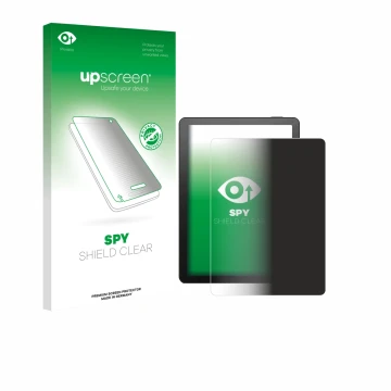 Face avant d’un emballage produit avec le logo de la marque upscreen. À côté, l’appareil Bigme B6 Color est représenté avec la
