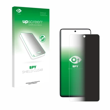 Face avant d’un emballage produit avec le logo de la marque upscreen. À côté, l’appareil Xiaomi Poco M7 Pro 4G est représenté 