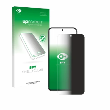 Face avant d’un emballage produit avec le logo de la marque upscreen. À côté, l’appareil Nubia Air est représenté avec la prot