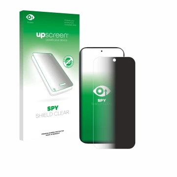 Face avant d’un emballage produit avec le logo de la marque upscreen. À côté, l’appareil Xiaomi 17 Pro est représenté avec la 