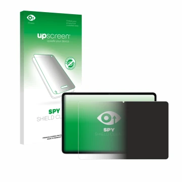 Face avant d’un emballage produit avec le logo de la marque upscreen. À côté, l’appareil Xiaomi Redmi Pad 2 Pro (en paysage) e