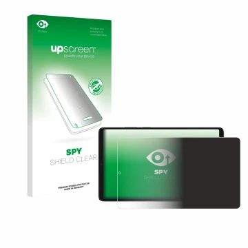 Face avant d’un emballage produit avec le logo de la marque upscreen. À côté, l’appareil Samsung Galaxy Tab A11 8.7