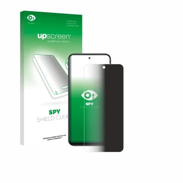 Face avant d’un emballage produit avec le logo de la marque upscreen. À côté, l’appareil Infinix Smart 10 est représenté avec 