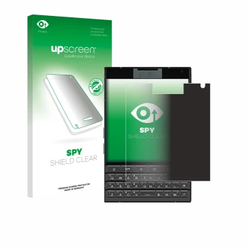 Face avant d’un emballage produit avec le logo de la marque upscreen. À côté, l’appareil Unihertz Titan 2 est représenté avec 