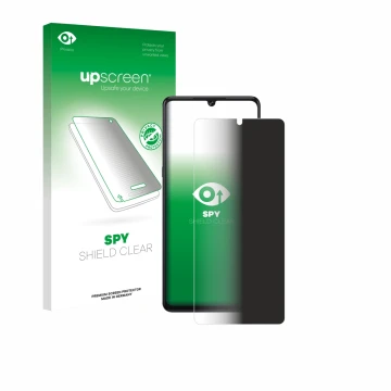 Face avant d’un emballage produit avec le logo de la marque upscreen. À côté, l’appareil Cubot X100 est représenté avec la pro