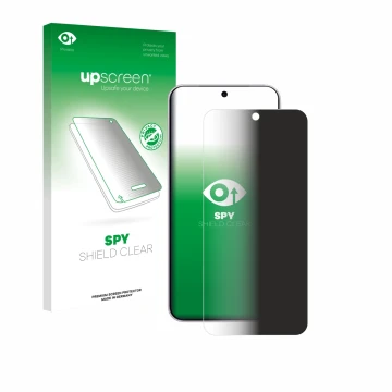 Face avant d’un emballage produit avec le logo de la marque upscreen. À côté, l’appareil Vivo X300 est représenté avec la prot