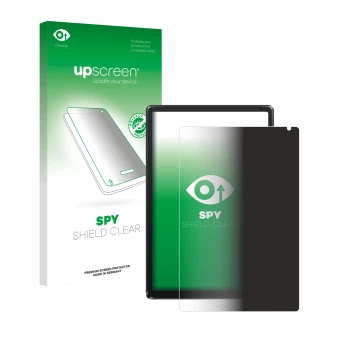 Face avant d’un emballage produit avec le logo de la marque upscreen. À côté, l’appareil Whitedeer WHEC107BK 10.1
