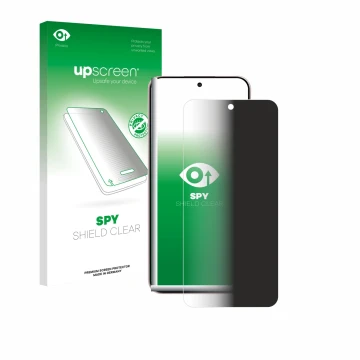Face avant d’un emballage produit avec le logo de la marque upscreen. À côté, l’appareil Oppo Reno 14 est représenté avec la p