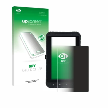 Face avant d’un emballage produit avec le logo de la marque upscreen. À côté, l’appareil Winmate M700DQ8 est représenté avec l