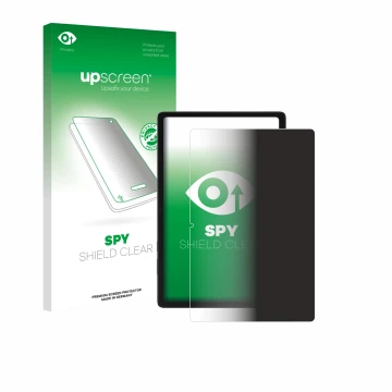 Face avant d’un emballage produit avec le logo de la marque upscreen. À côté, l’appareil Samsung Galaxy Tab A11 Plus 5G 11