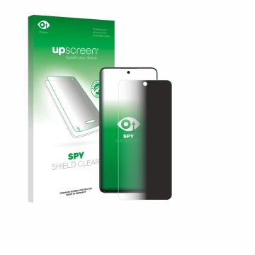 Face avant d’un emballage produit avec le logo de la marque upscreen. À côté, l’appareil Oppo Reno 12 FS est représenté avec l