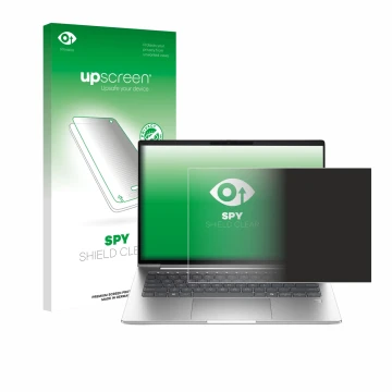 Face avant d’un emballage produit avec le logo de la marque upscreen. À côté, l’appareil HP ProBook 4 G1a 16