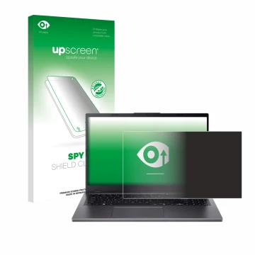 Face avant d’un emballage produit avec le logo de la marque upscreen. À côté, l’appareil Acer Aspire 15 A15-51 est représenté 