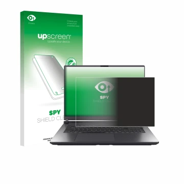 Face avant d’un emballage produit avec le logo de la marque upscreen. À côté, l’appareil ASUS ROG Strix G18 G815 2025 est repr