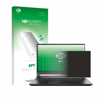 Face avant d’un emballage produit avec le logo de la marque upscreen. À côté, l’appareil Gigabyte AORUS 17 2024 est représenté