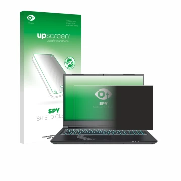 Face avant d’un emballage produit avec le logo de la marque upscreen. À côté, l’appareil Gigabyte G5 2024 est représenté avec 