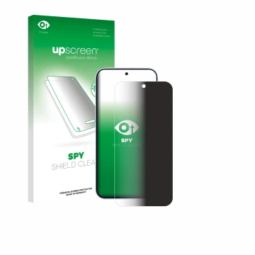 Face avant d’un emballage produit avec le logo de la marque upscreen. À côté, l’appareil Oppo Reno 15 est représenté avec la p