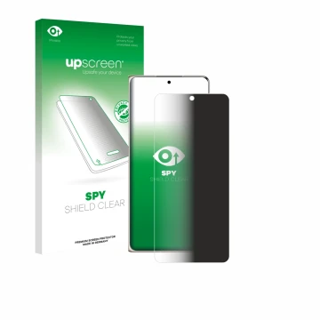 Face avant d’un emballage produit avec le logo de la marque upscreen. À côté, l’appareil Huawei Mate X7 est représenté avec la