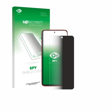 Face avant d’un emballage produit avec le logo de la marque upscreen. À côté, l’appareil Motorola Edge 60 Neo est représenté a