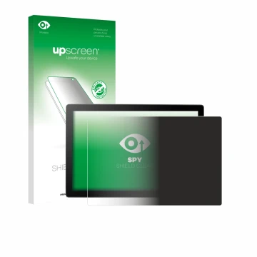 Face avant d’un emballage produit avec le logo de la marque upscreen. À côté, l’appareil Wacom Cintiq 16 DTK168 2025 est repré
