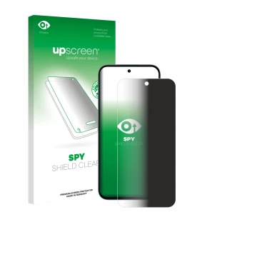 Face avant d’un emballage produit avec le logo de la marque upscreen. À côté, l’appareil Honor X6c est représenté avec la prot