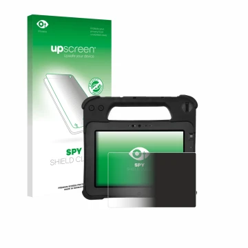 Face avant d’un emballage produit avec le logo de la marque upscreen. À côté, l’appareil Zebra XPad L10ax est représenté avec 