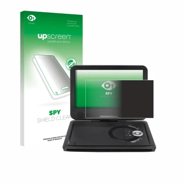 Face avant d’un emballage produit avec le logo de la marque upscreen. À côté, l’appareil Soundmaster PDB1910SW DVD Player est 