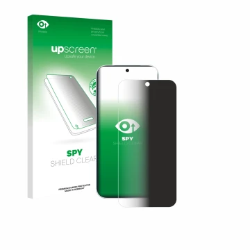 Face avant d’un emballage produit avec le logo de la marque upscreen. À côté, l’appareil Vivo S50 est représenté avec la prote