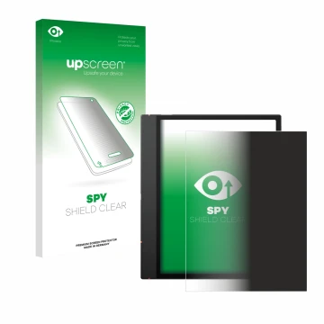 Face avant d’un emballage produit avec le logo de la marque upscreen. À côté, l’appareil Boox Note Air 5 C est représenté avec