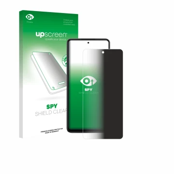 Face avant d’un emballage produit avec le logo de la marque upscreen. À côté, l’appareil Oppo K13x est représenté avec la prot