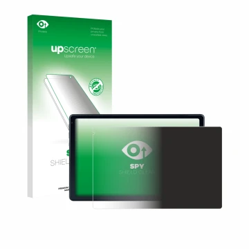 Face avant d’un emballage produit avec le logo de la marque upscreen. À côté, l’appareil MUISOO MUIC10702 10.1