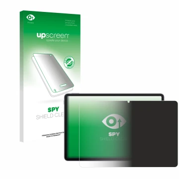 Face avant d’un emballage produit avec le logo de la marque upscreen. À côté, l’appareil Huawei MatePad 11.5