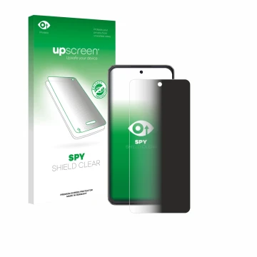Face avant d’un emballage produit avec le logo de la marque upscreen. À côté, l’appareil Cubot Note 60 est représenté avec la 