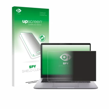Face avant d’un emballage produit avec le logo de la marque upscreen. À côté, l’appareil ASUS ExpertBook P3 G2 est représenté 